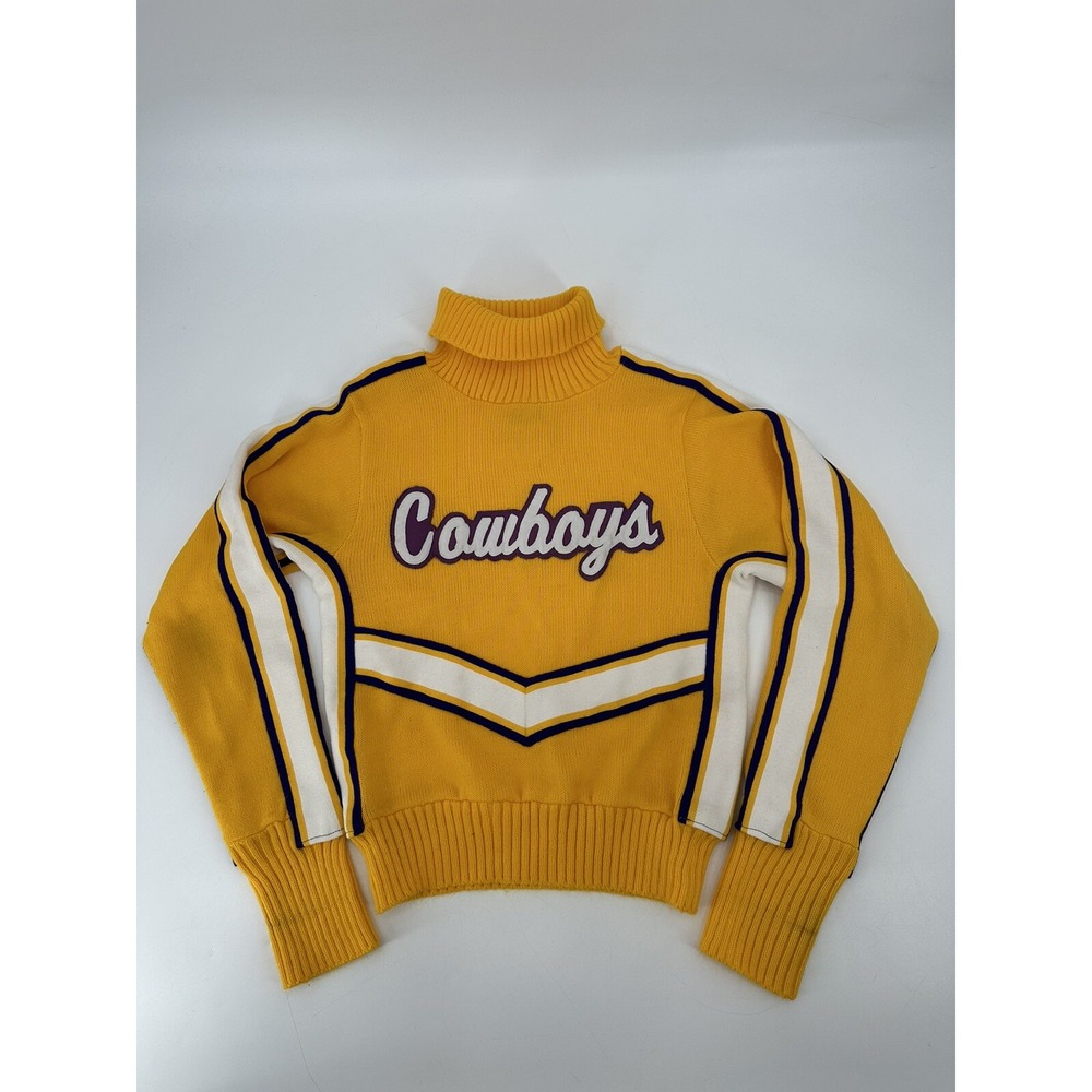 Vintage 80s 90s Cheerleader Co Cowboys Cheerleader Sweater Acrylic Multicolor‎